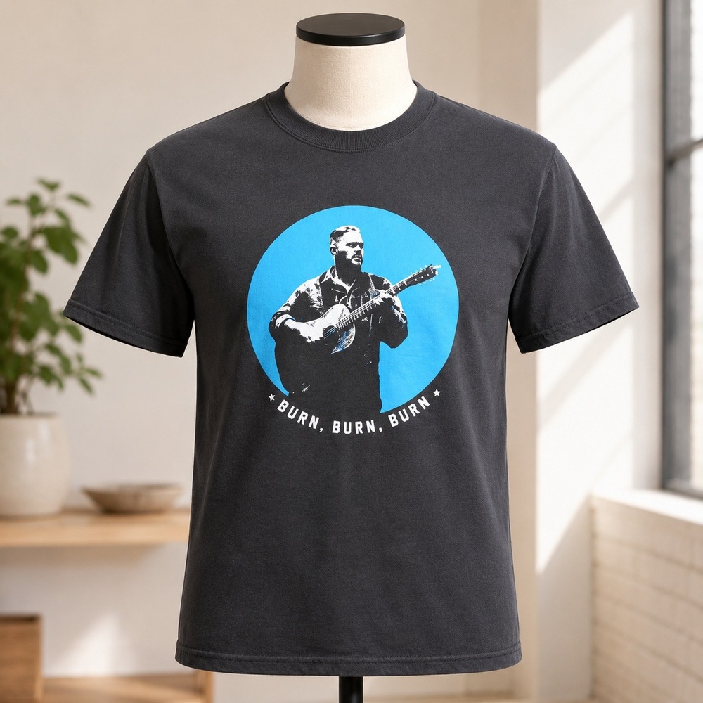 Zach‎ Bryan Burn Burn Burn Tour T-Shirt Medium Black 2023 Concert Graphic Tee